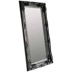 Carved Louis Leaner Mirror, 176 x 89.5cm Silver